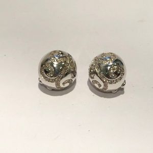 925 Sterling Silver w/ Diamonds Clip On Earrings